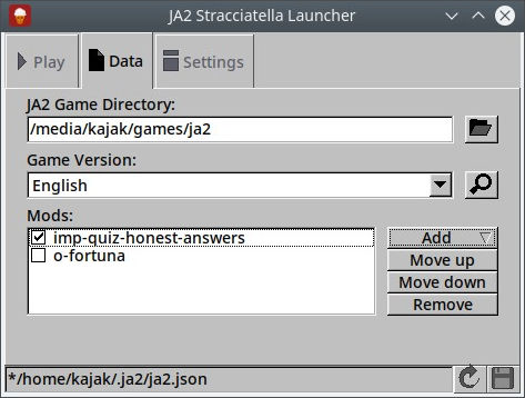 JA2 Stracciatella launcher tab 2